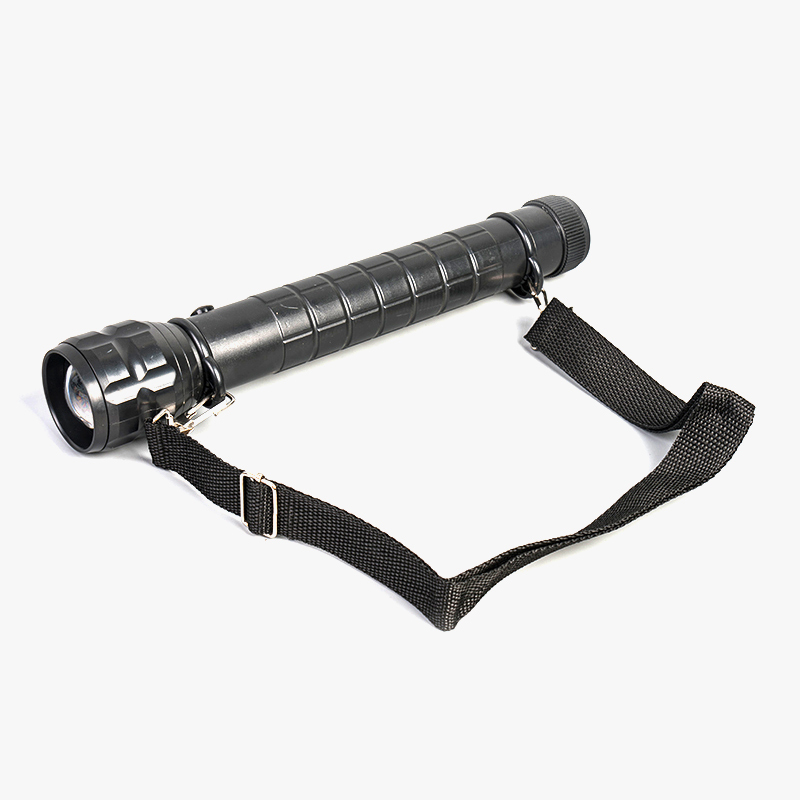 Searchlight zoomable long flashlight with shoulder strap