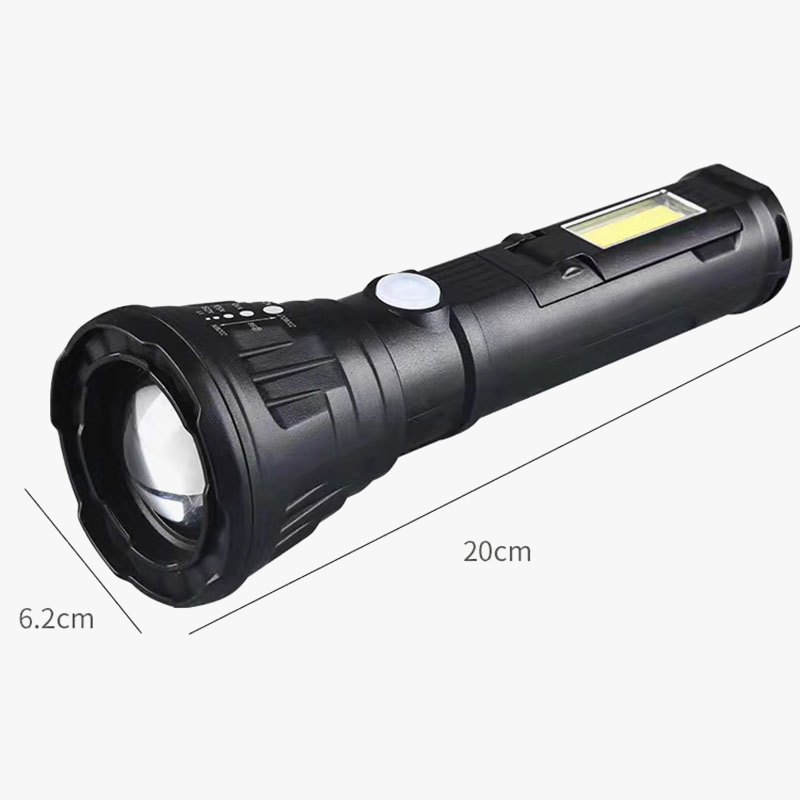 Zoomable light LED beads rechargeable flashlight